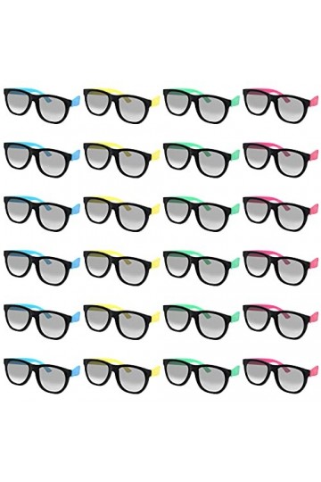 BELLE VOUS Lunettes de Soleil Noires Paquet De 24 - Lunettes de Soleil Unisexes pour Lété, La Mode, La Plage, Les Lunettes