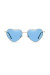 Junsika Lunettes de soleil polarisées en forme de cœur pour homme et femme vintage festival mignon en forme de cœur Bleu, E :