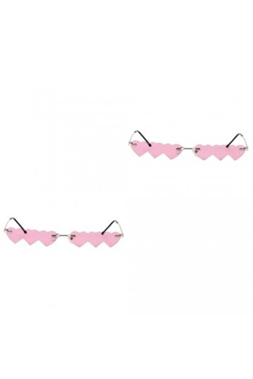 INOOMP 2 Pcs Coeur Lunettes De Soleil Lunettes Élégantes Lunettes Élégantes Lunettes De Soleil En Vrac Adulte Jaune Lunettes 