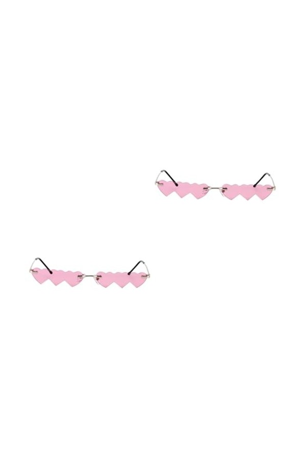 INOOMP 2 Pcs Coeur Lunettes De Soleil Lunettes Élégantes Lunettes Élégantes Lunettes De Soleil En Vrac Adulte Jaune Lunettes 