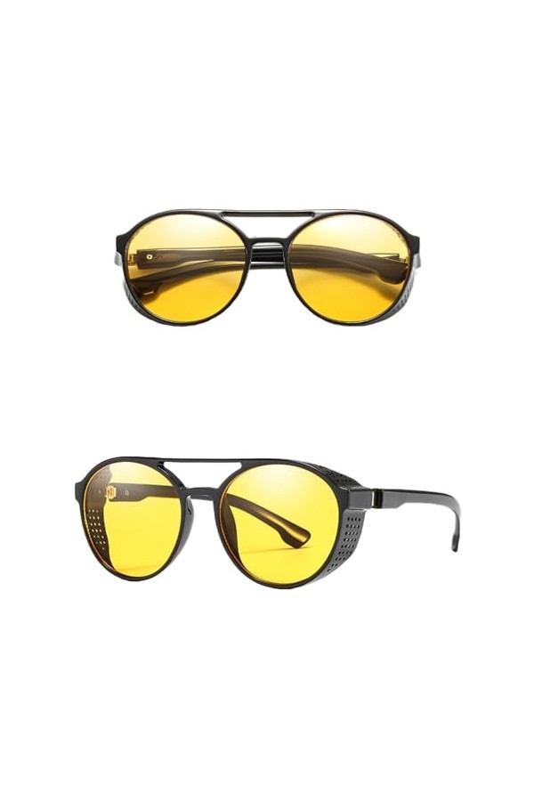 Femme Soleil Lunettes Sunglasses Verres Polarisées Lunettes De Soleil Rondes Vintage Punk Pour Hommes Et Femmes Lunettes De S