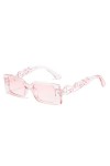 HPIRME Petites lunettes de soleil rectangulaires femmes rétro jambes creuses nuances UV400 hommes lunettes de soleil carrées,