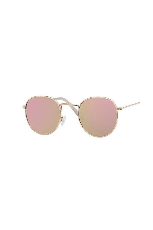 YIERJIU Lunettes Classique Petit Cadre Lunettes de Soleil Rondes Femmes/Hommes Marque Designer Alliage Miroir Lunettes de Sol