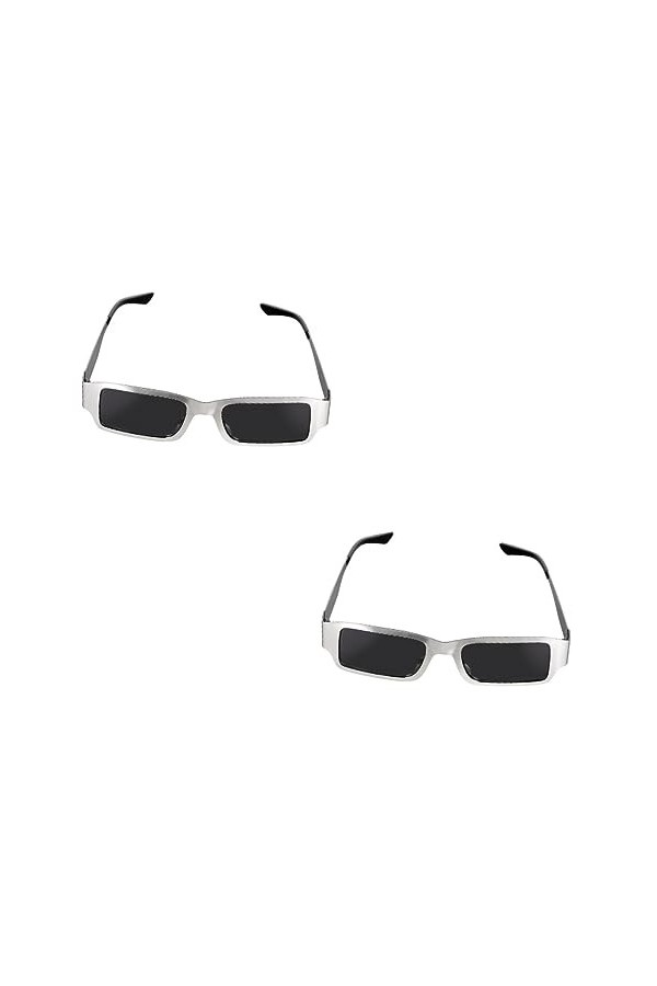 SOIMISS 2 Pièces Lunettes De Soleil Carrées Étroit Lunettes De Nouveauté Lunettes De Soleil Papillon Sans Monture Lunettes Ré