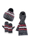 Tofern Femme Bonnet Gants Écharpe 3 pièces ensemble Hiver Chapeau Tricoté Chauffant Doux avec Velours Simple et Élégant Ski M