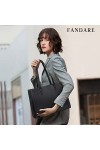 FANDARE Sac Ordinateur Portable Sac à Main pour Femme PU Cuir Sac à Bandouliere Grand Capacité Sac Porté Epaule Sacoche pour 