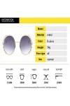 HCHES Lunettes de soleil nacrées Femmes Cadre en métal Lunettes de soleil rondes Miroir Lunettes de soleil nacrées UV400,4,Ta