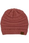 C.C Bonnet tendance en tricot torsadé épais et doux - rose - Taille unique