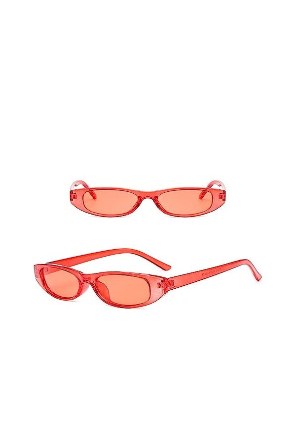 HPIRME Lunettes de soleil ovales Cadre Femme Lunettes de soleil Lunettes Femme, 047C4 rouge, taille unique