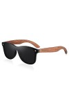 ANYPRO Lunettes de soleil polarisées en bois pour homme et femme - Vintage - Avec branches en bois et protection UV, bleu