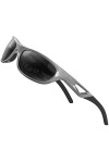 ATTCL Hommes Sports Lunettes de soleil Polarisé Cyclisme Conduite Golf Ultra léger 306 Gray