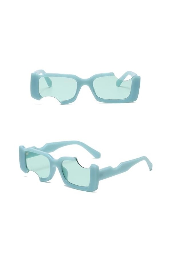 MUTYNE Lunettes de soleil rectangulaires à la mode pour femmes, lentilles miroir colorées, lunettes de soleil carrées pour ho