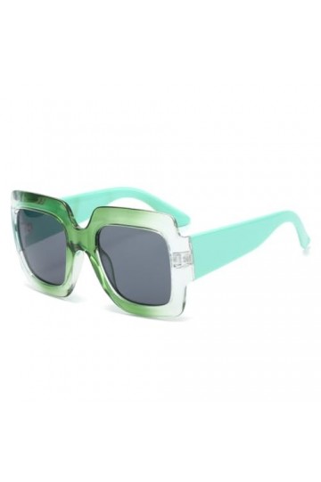 HCHES Lunettes de soleil carrées à monture surdimensionnée pour femmes, lunettes de soleil punk multicolores, lunettes pour f