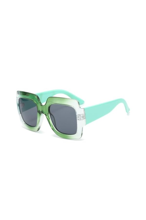 HCHES Lunettes de soleil carrées à monture surdimensionnée pour femmes, lunettes de soleil punk multicolores, lunettes pour f