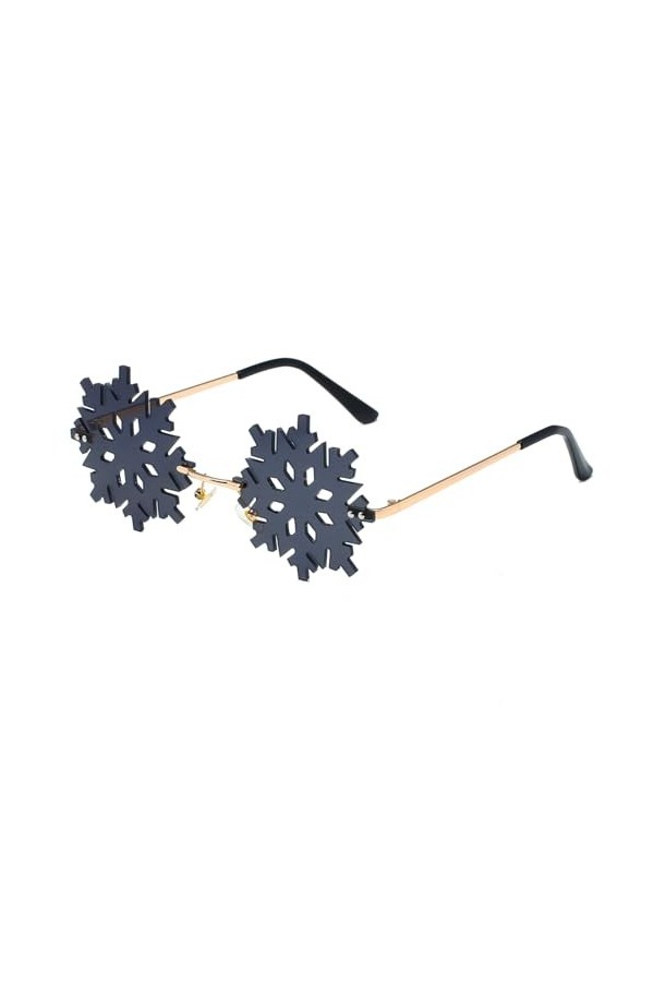 YUELUQU Lunettes de soleil fantaisie en forme de flocon de neige pour homme et femme - Lunettes de soleil irrégulières sans m