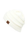 C.C Bonnet exclusif en tricot torsadé – Bonnet épais, doux et chaud HAT-20A HAT-30 HAT-730 , ivoire, Taille unique
