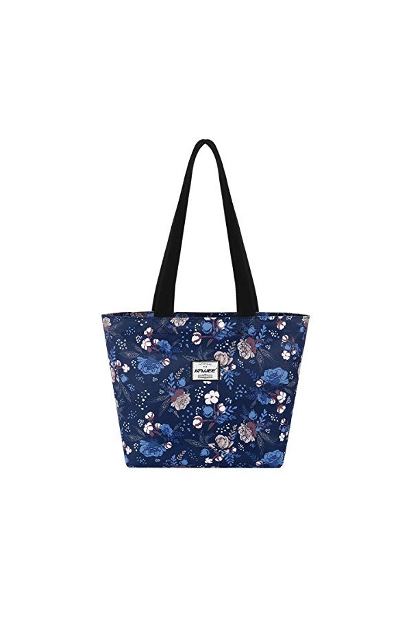 HAWEE Mode Femme Sac à Bandoulière avec Zip Grande Capacité Sac Dépaule Imperméable Léger Sac Fourre-Tout Loisir Sac à Provi