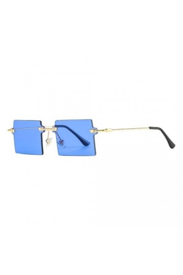 MUTYNE Lunettes de Soleil Tendance Petit Rectangle sans Monture Femmes Hommes Carré Mode Lunettes de Soleil en Métal Femme Ré