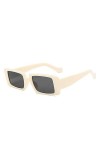 DLSM Lunettes de soleil rectangle de mode Femme Miroir Vintage gris Eyeeeau mâle Square Square Square Sunglasses vert foncé U