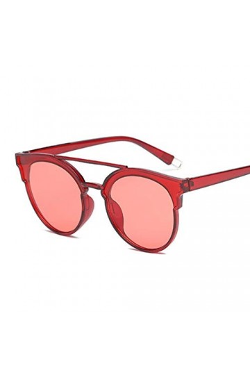 Vintage Black Cat Eye Eye Femelle Lunettes de soleil Femme Double Rond Bridge Lunettes Lentilles Lunettes de soleil Pêche Gol