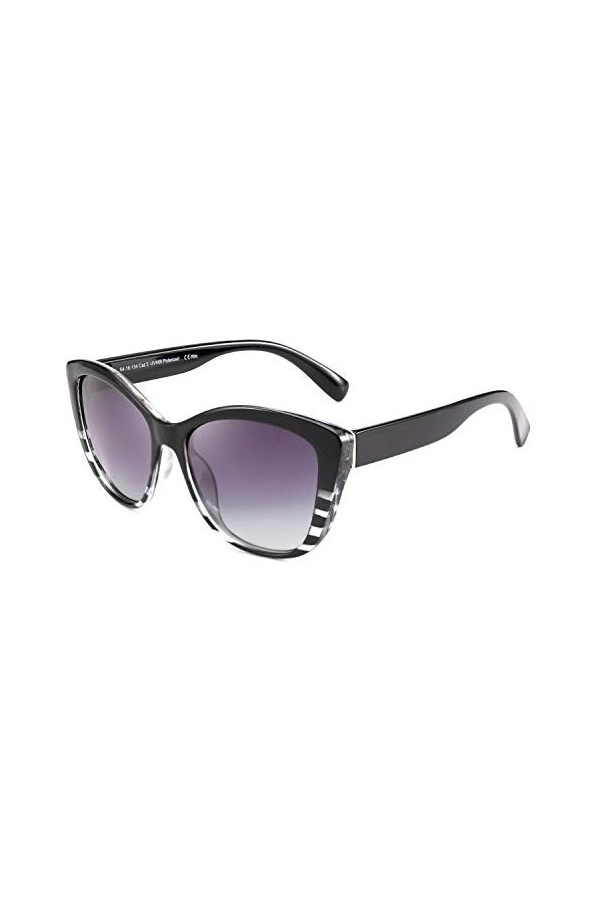 FEISEDY Lunette de Soleil Polarisée pour Femme et Homme UV400 Protection Monture de Grand Oeil de Chat Classique Lunette de S