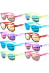 FSMILING Lot de 10 paires de lunettes de soleil multicolores - Pour femme et homme - Avec miroir transparent