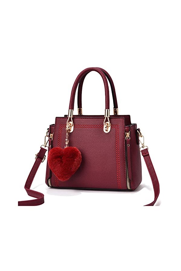 FANDARE Sac a Main Femmes Sac Bandoulière Cuir PU Sacs Portés Épaule Sac Messager avec Bandoulière Ajustable Sac Fourre Sacoc