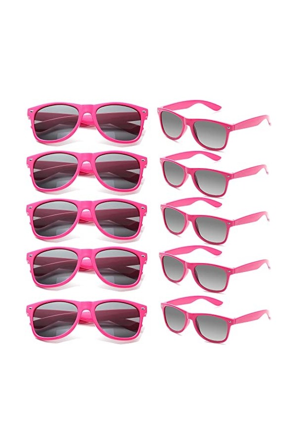 FSMILING Nerd - Lunettes de soleil multicolores - Pour fête - Style rétro - Pour homme et femme, Rose, 18*28*2.5cm