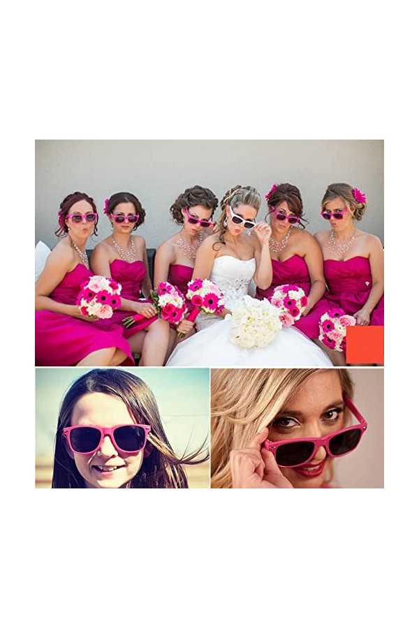 FSMILING Nerd - Lunettes de soleil multicolores - Pour fête - Style rétro - Pour homme et femme, Rose, 18*28*2.5cm