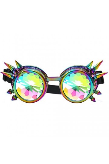 ZAIQUN Rivet Steampunk Lunettes de soleil avec verres effet miroir vintage gothique