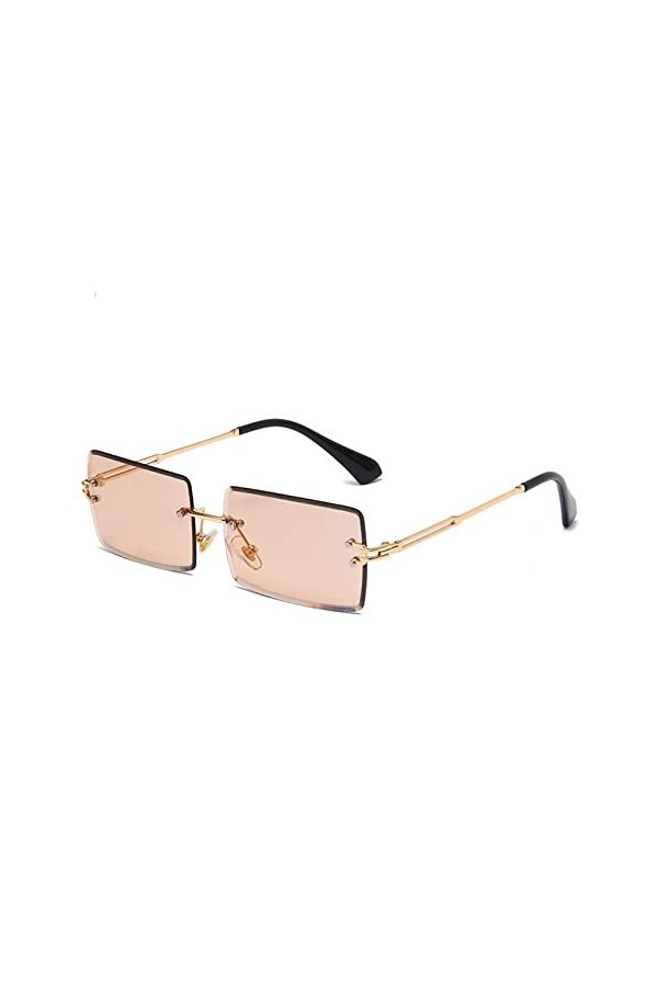 MGHN Lunettes de soleil à la mode for femmes Lunettes de soleil à bords coupés sans monture Lunettes de soleil en métal Lunet