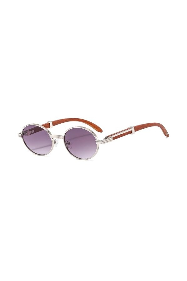 Femme Soleil Lunettes Sunglasses Verres Polarisées Vintage Imitation Bois Grain Lunettes De Soleil Hommes Ovales Lunettes De 