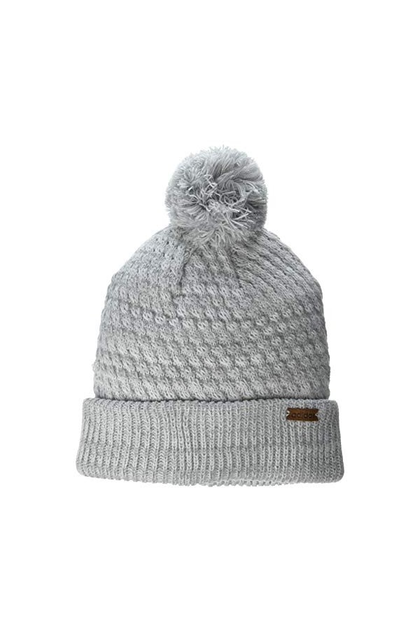 adidas Womens Twilight II Lurex Ballie Beanie, Heather Grey/Rose Gold Lurex, ONE SIZE