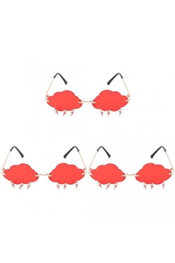 Abaodam 3 Paires Lunettes De Soleil Nuage Lunettes De Soleil En Vrac Verres Rectangulaires Verres Clairs Lunettes De Méchant 