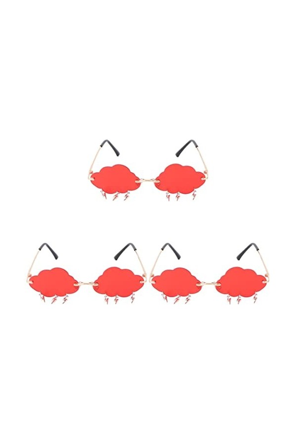 Abaodam 3 Paires Lunettes De Soleil Nuage Lunettes De Soleil En Vrac Verres Rectangulaires Verres Clairs Lunettes De Méchant 