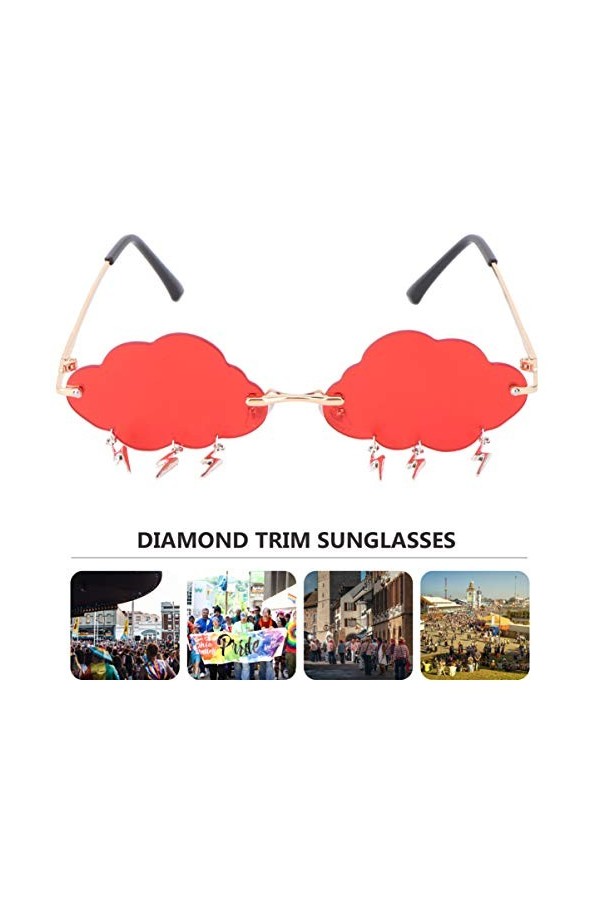 Abaodam 3 Paires Lunettes De Soleil Nuage Lunettes De Soleil En Vrac Verres Rectangulaires Verres Clairs Lunettes De Méchant 