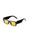 HPIRME Lunettes de soleil rectangulaires à verres jaunes rétro pour femmes et hommes, lunettes de soleil carrées à branches l