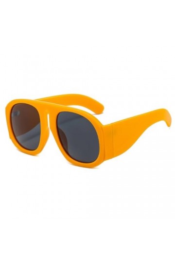 MUTYNE Lunettes de soleil rondes surdimensionnées pour femmes, tendance, verres dégradés UV400, thé jaune, taille unique
