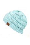 C.C Exclusives Bonnet en tricot torsadé – Bonnet épais, doux et chaud HAT-20A HAT-30 HAT-730 YJ-816 HAT-80 , menthe, T