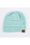 C.C Exclusives Bonnet en tricot torsadé – Bonnet épais, doux et chaud HAT-20A HAT-30 HAT-730 YJ-816 HAT-80 , menthe, T