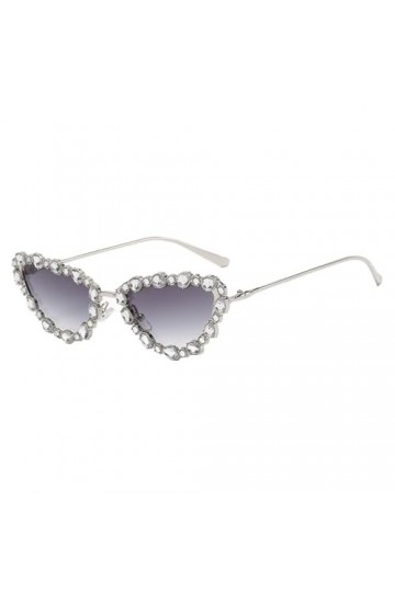RUDELL Femme Soleil Lunettes Sunglasses Verres Polarisées Lunettes De Soleil Œil De Chat Incrustées De Diamants De Personnali