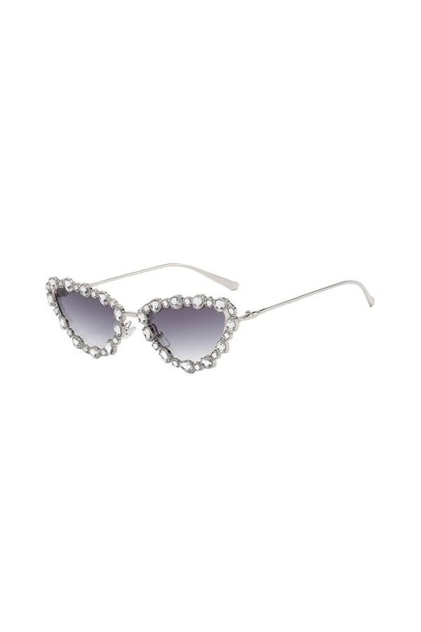 RUDELL Femme Soleil Lunettes Sunglasses Verres Polarisées Lunettes De Soleil Œil De Chat Incrustées De Diamants De Personnali