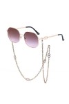 Chic Chaîne Lentille Alliage Femmes Lunettes De Soleil 2023 Nouvelle Marque De Luxe Vintage Rétro Noir Sexy Lunettes De Solei