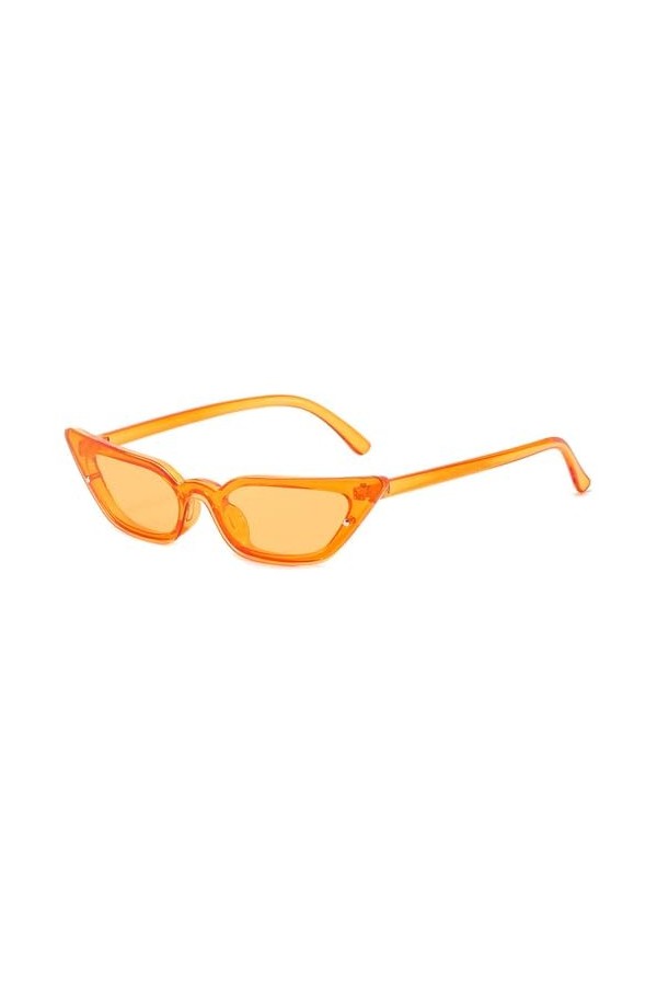 Lunettes de Soleil Oeil de Chat Femmes Lunettes de Soleil Une Pièce Femme Vintage Orange Punk Lunettes UV400, 7, Taille Uniqu