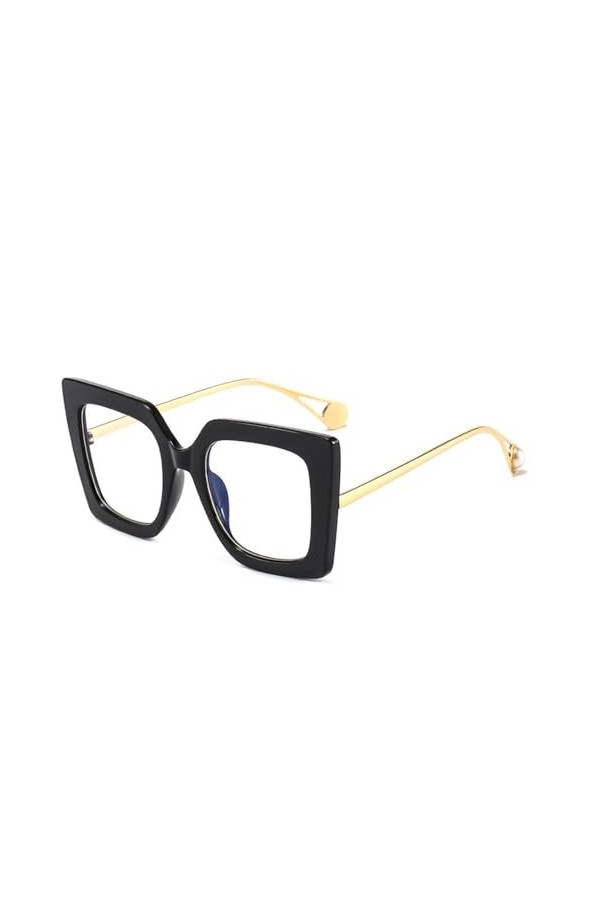 MUTYNE Lunettes de soleil carrées surdimensionnées en perles vénitiennes à la mode, monture de lunettes rétro pour femmes, fl