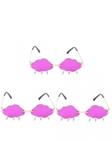 Abaodam 3 Paires Lunettes De Soleil Nuage Verres Rectangulaires Lunettes Rétro Lunettes Streetwear Lunettes De Pluie Femme Lu