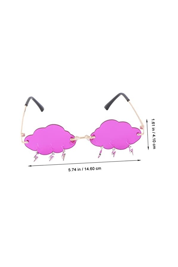 Abaodam 3 Paires Lunettes De Soleil Nuage Verres Rectangulaires Lunettes Rétro Lunettes Streetwear Lunettes De Pluie Femme Lu