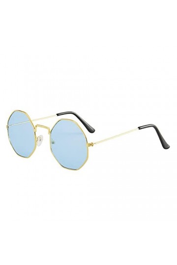 HIHELO Lunettes de soleil de luxe rondes couleurs lunettes de soleil femmes métal temples incurvés lunettes océan lunettes de