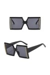 MUTYNE Lunettes de Soleil carrées de Mode Femmes Vintage Lunettes de Soleil surdimensionnées Femme Grand Cadre Nuances Noir D