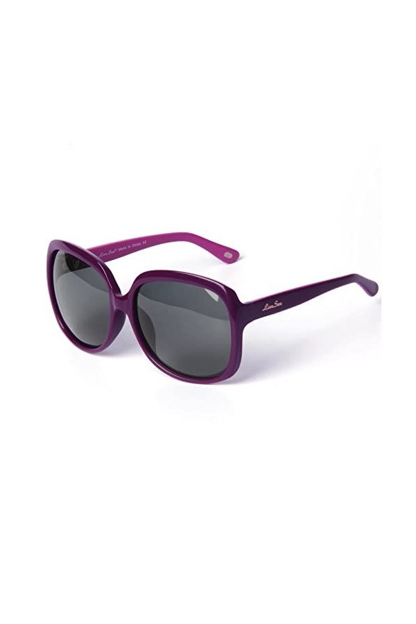 Lunettes de soleil Oversize à la mode pour femme, verres polarisés protection UV, matériau acétate LS301, aubergine